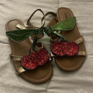 Glitter cherry sandals